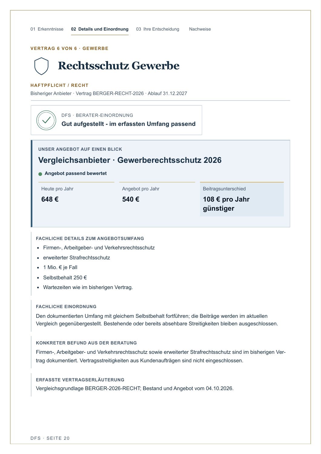 Seite 20 des Beispielgutachtens